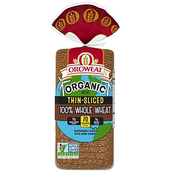 Oroweat Organic 100% Whole Wheat Thin Sliced Bread - 20 Oz