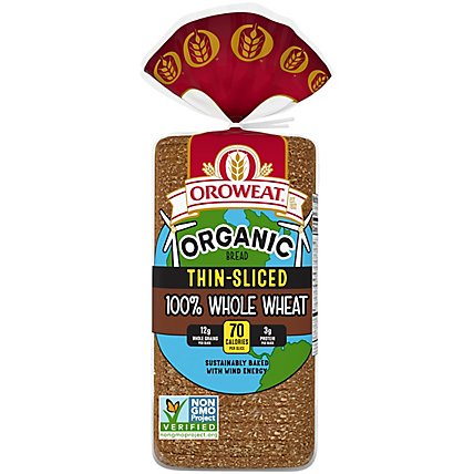 Oroweat Organic 100% Whole Wheat Thin Sliced Bread - 20 Oz - Image 1