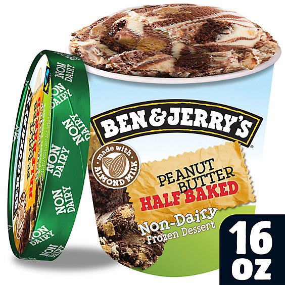 Ben & Jerrys Peanut Butter Half Baked Non Dairy Frozen Dessert - 16 Oz