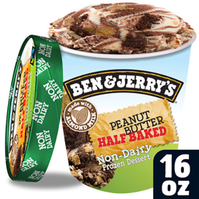 Ben & Jerrys Peanut Butter Half Baked Non Dairy Frozen Dessert - 16 Oz