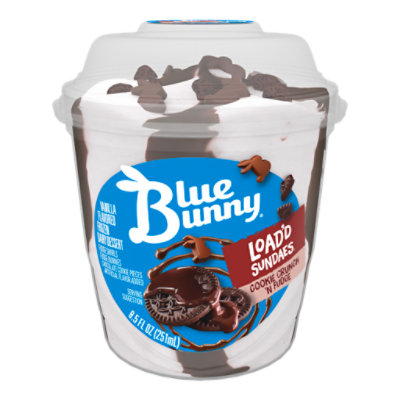 Blue Bunny Load'd Sundaes Cookie Crunch 'n Fudge Cup - 8.5 Fl. Oz.