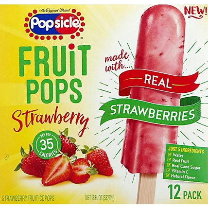 Popsicle Fruit Pops Strawberry - 12 Count - Image 2