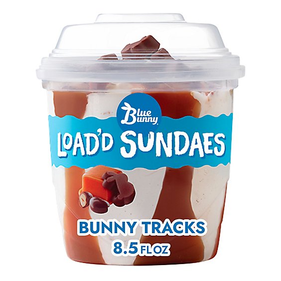 Blue Bunny Load'd Sundaes Bunny Tracks Frozen Dessert Cup For Fall - 8.5 Fl. Oz.