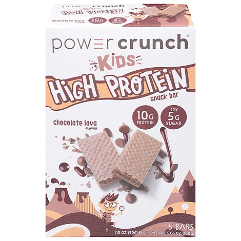 Power Crunch Kids Snack Protein Chocolate Lava 5 Count Pack - 5-1.13 Oz