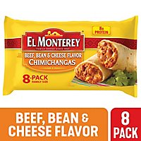El Monterey Beef Bean & Cheese Chimichangas Family Size 8 Count - 30.4 Oz - Image 1