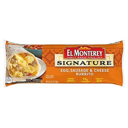 El Monterey Signature Breakfast Burrito Egg Sausage & Cheese - 4.5 Oz - Image 2