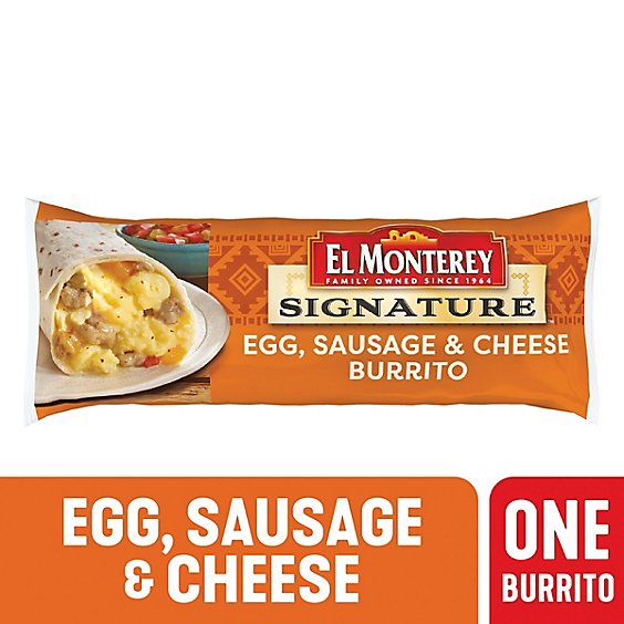 El Monterey Signature Breakfast Burrito Egg Sausage & Cheese - 4.5 Oz