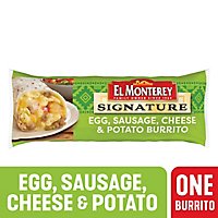 El Monterey Signature Breakfast Burrito Egg Sausage Cheese & Potato - 4.5 Oz - Image 1