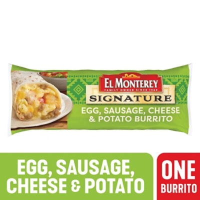 El Monterey Signature Egg Sausage Cheese & Potato Breakfast Burrito - 4.5 Oz