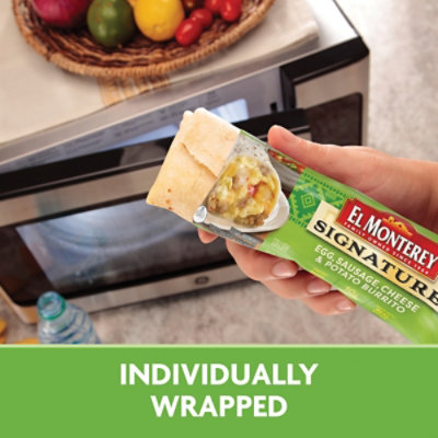 El Monterey Signature Egg Sausage Cheese & Potato Breakfast Burrito - 4.5 Oz - Image 3