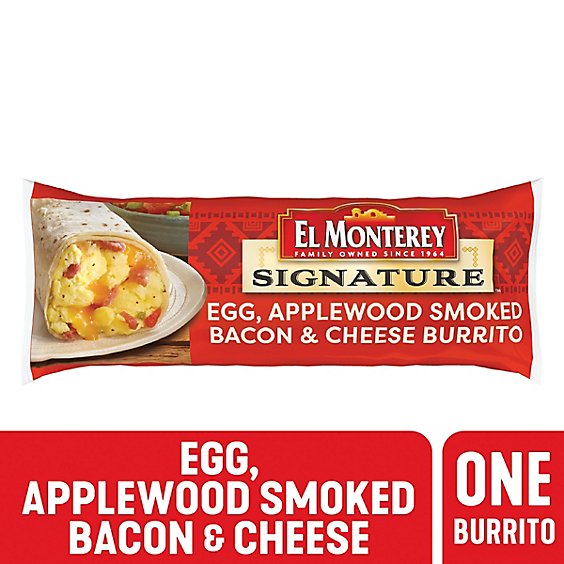 El Monterey Signature Egg Applewood Smoked Bacon & Cheese Breakfast Burrito - 4.5 Oz