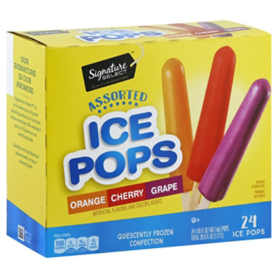 Signature SELECT Ice Pops Orange Cherry Grape Vrty Pk - 24-1.65 Fl. Oz. - Image 1