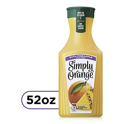 Simply Orange Juice With Pineapple Pulp Free - 52 Fl. Oz. - Image 1