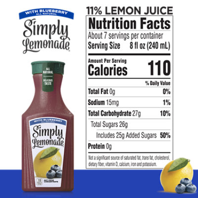 Simply Lemonade Juice All Natural With Blueberry - 52 Fl. Oz. - Image 4