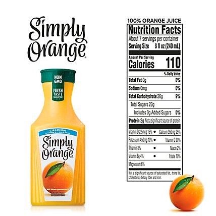 Simply Orange Juice Pulp Free Calcium & Vitamin D - 52 Fl. Oz. - Image 4