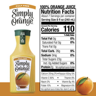 Simply Orange Juice Pulp Free - 52 Fl. Oz. - Image 4