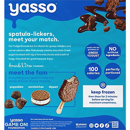 Yasso Frozen Yogurt Greek Bars Fudge Brownie - 4-3.5 Fl. Oz. - Image 6