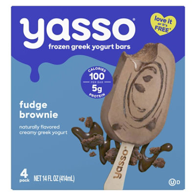 Yasso Frozen Yogurt Greek Bars Fudge Brownie - 4-3.5 Fl. Oz. - Image 1