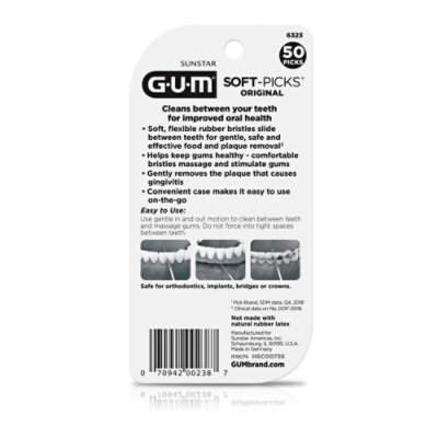 GUM Soft Picks Original Dentist Recommended Dental Floss Picks - 50 Count - Image 2