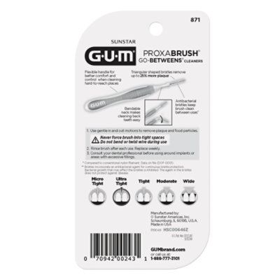 GUM Proxabrush Go Betweens Ultra Tight Interdental Brushes Soft Bristled Dental Picks - 10 Count - Image 2