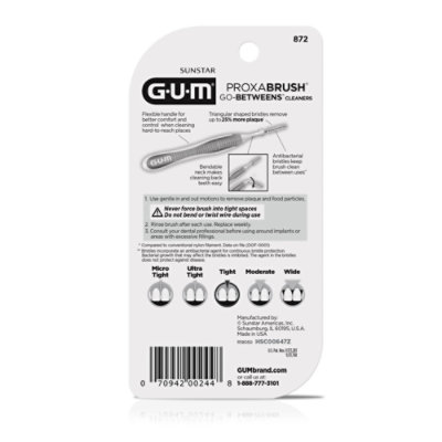 GUM Proxabrush Go Betweens Tight Interdental Brushes Soft Bristled Dental Picks - 10 Count - Image 2