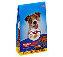 Kibbles N Bits Dog Food Mini Bits Savory Beef & Chicken Flavor Small Breed 20% More Bag - 4.2 Lb