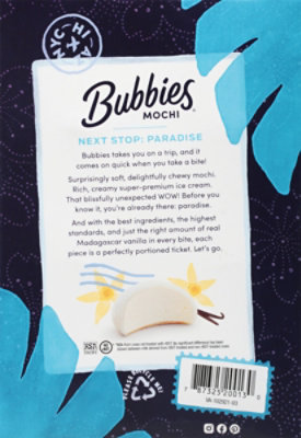 Bubbies Ice Cream Mochi Vanilla - 7.5 Oz - Image 6