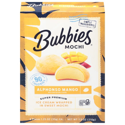 Bubbies Ice Cream Mochi Mango - 7.5 Oz