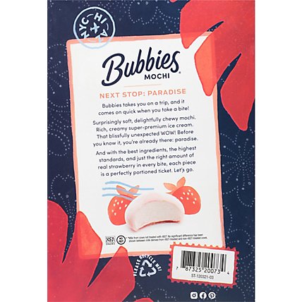 Bubbies Ice Cream Mochi Strawberry - 7.5 Oz - Image 6