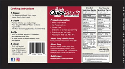 Garys Quick Steak Beef Sirloin - 10.8 Oz - Image 6