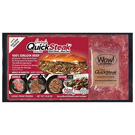 Garys Quick Steak Beef Sirloin - 12 Oz
