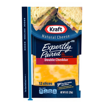 Kraft Double Cheddar Cheese Slices - 8 Oz