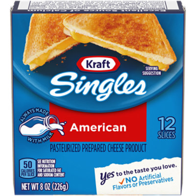 Kraft Cheese Slices American Singles - 8 Oz - Image 1