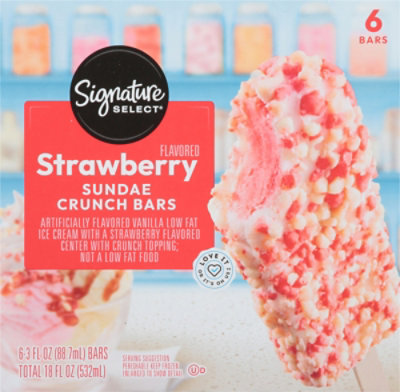 Signature SELECT Ice Cream Bars Strawberry Flavored Sundae Crunch - 6-3 Fl. Oz. - Image 6