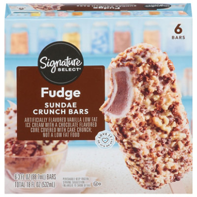 Signature SELECT Ice Cream Bars Fudge Sundae Crunch - 6-3 Fl. Oz.