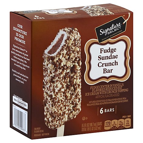 Signature Select Ice Cream Bars Fudge Sundae Crunch - 6-3 Fl. Oz.