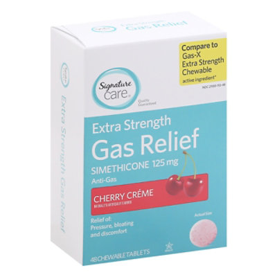 Signature Care Gas Relief Simethicone 125mg Extra Strength Cherry Creme ...