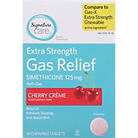 Signature Care Gas Relief Simethicone 125mg Extra Strength Cherry Creme Tablet - 48 Count - Image 2