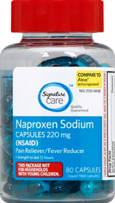 Signature Select/Care Naproxen Sodium 220mg Rain Reliever Fever Reducer NSAID Capsule - 80 Count - Image 2