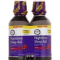 Signature Care Nighttime Sleep Aid Diphenhydramine HCl 50mg Berry - 2-12 Fl. Oz. - Image 2