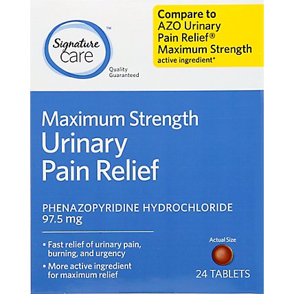 Signature Care Pain Relief Urinary Tablet Maximum Strength - 24 Count - Image 2