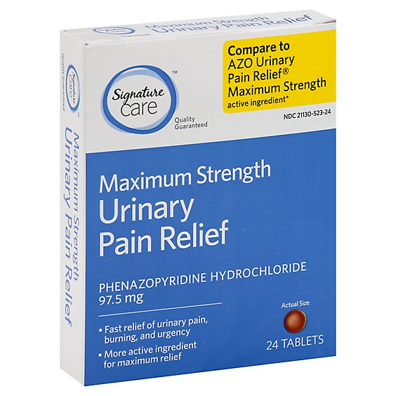 Signature Care Pain Relief Urinary Tablet Maximum Strength - 24 Count