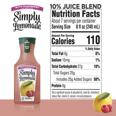 Simply Lemonade Juice All Natural With Raspberry - 52 Fl. Oz. - Image 4