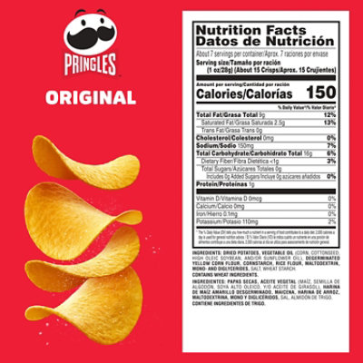 Pringles Potato Crisps Chips Lunch Snacks Original - 6.8 Oz - Image 3