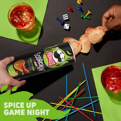 Pringles Scorchin Potato Crisps Chips Chili and Lime Spicy Snacks - 5.5 Oz - Image 4