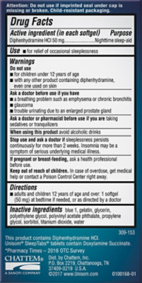 Unisom Nighttime Sleep Aid Gels - 100 Count - Image 5