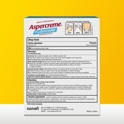 Aspercreme Patch W Lidocaine Xtra Lrg - 3 Count - Image 2