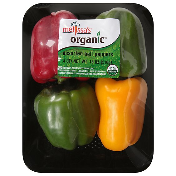 Peppers Bell Assorted Organic Prepacked - 4 Count
