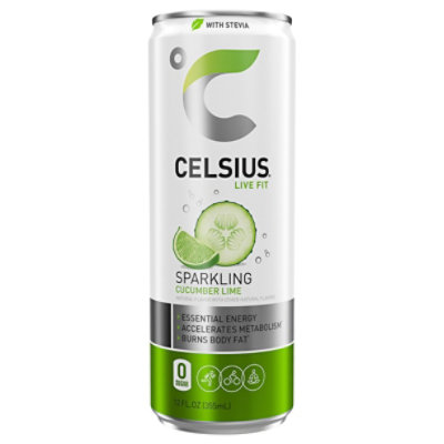 CELSIUS Fitness Drink Naturals Sparkling Cucumber Lime Can - 12 Fl. Oz. - Image 2