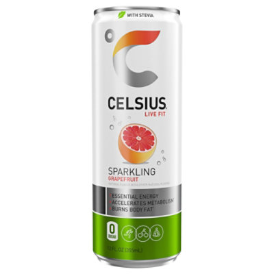 CELSIUS Fitness Drink Naturals Sparkling Grape Fruit Can - 12 Fl. Oz.